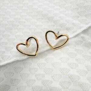 Heart Stud Earrings, Stud Gold Earrings, Stud Earrings Gold, Gold Heart Earring